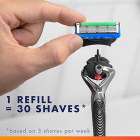 Gillette ProGlide FlexBall action detail demonstrating contour-adaptive shaving