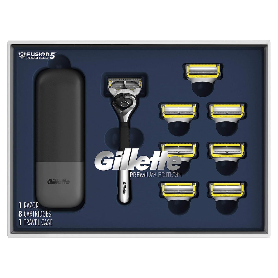 Gillette ProGlide front packaging showcasing complete gift set and convenience