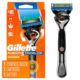 Gillette ProGlide Power front view of handle and cartridge showing comfort