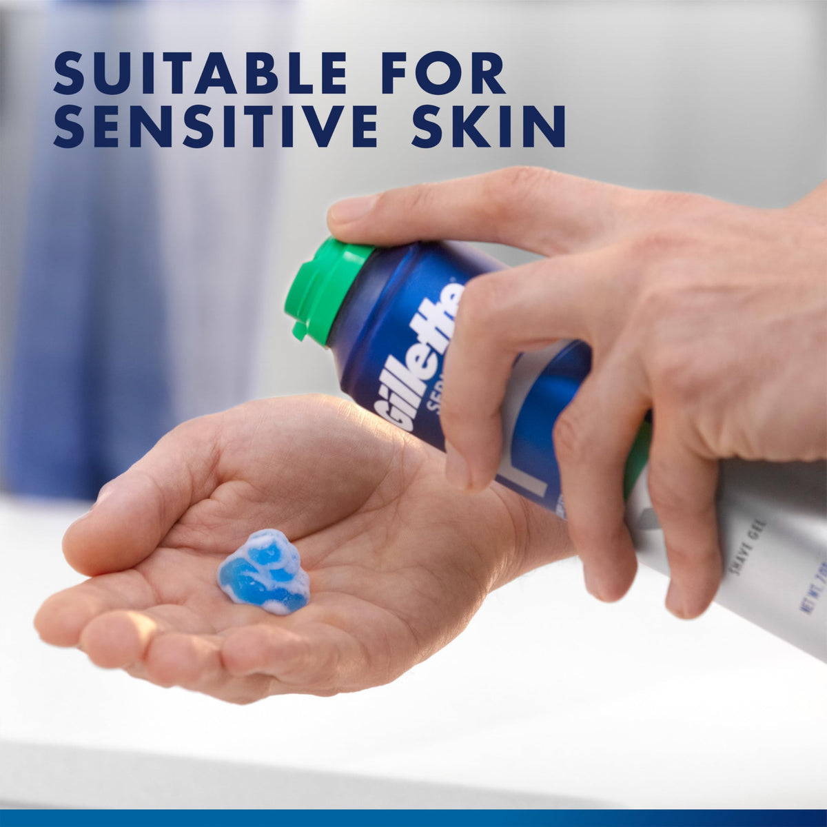 Gillette label detail with ingredients list emphasizing aloe soothing