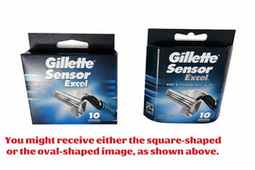 Gillette Sensor Excel pack beside ruler and storage box showing compact bulk supply