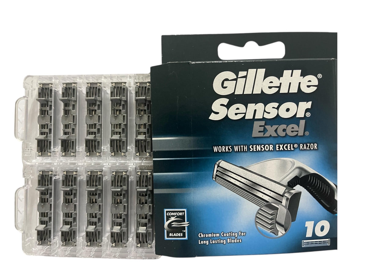Gillette Sensor Excel single cartridge close-up showing blade detail for smoother shaves
