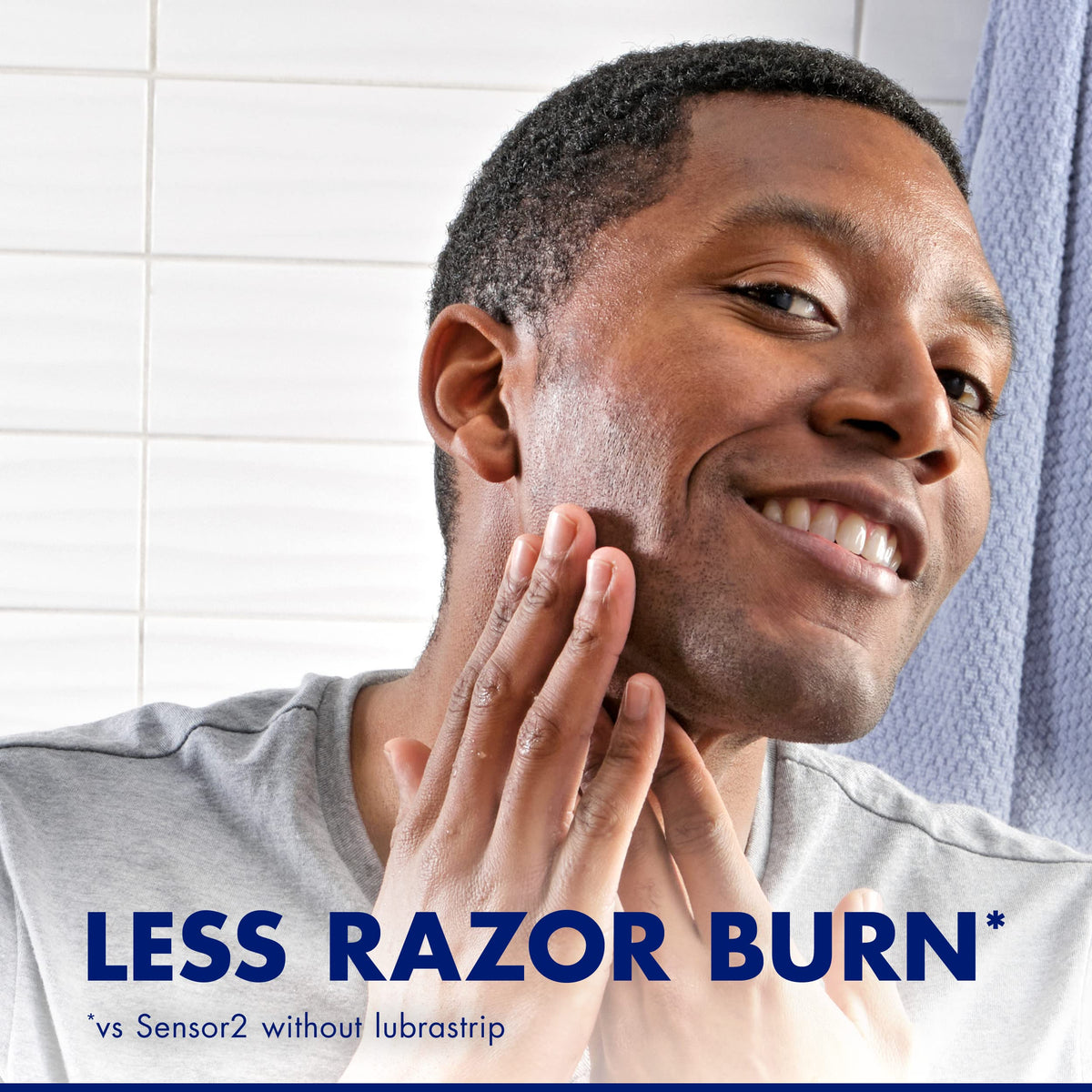 Gillette Sensor2 twin chromium-coated blades close detail for durable shave