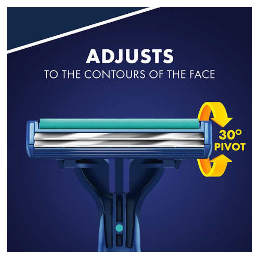 Gillette Sensor2 Plus pivoting head angled to show contour-following benefit