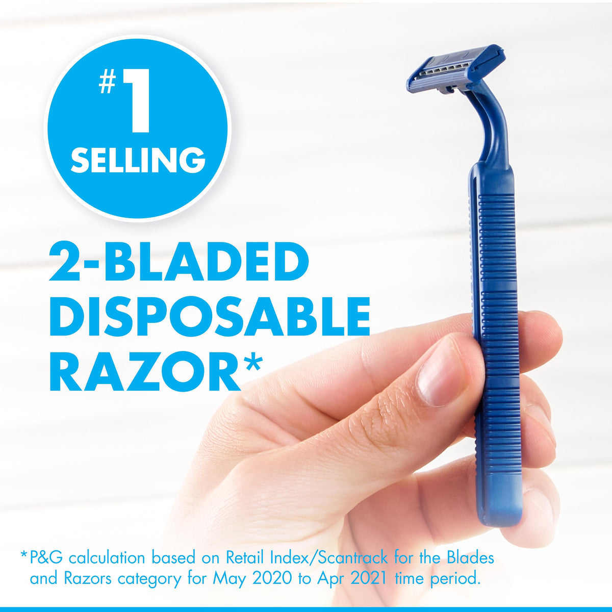 Gillette Sensor2 next to ruler for size and scale, illustrating travel-friendly benefit