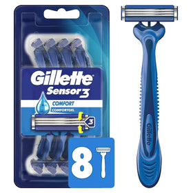 Gillette Sensor3 front packaging showing product and count for quick identification and value