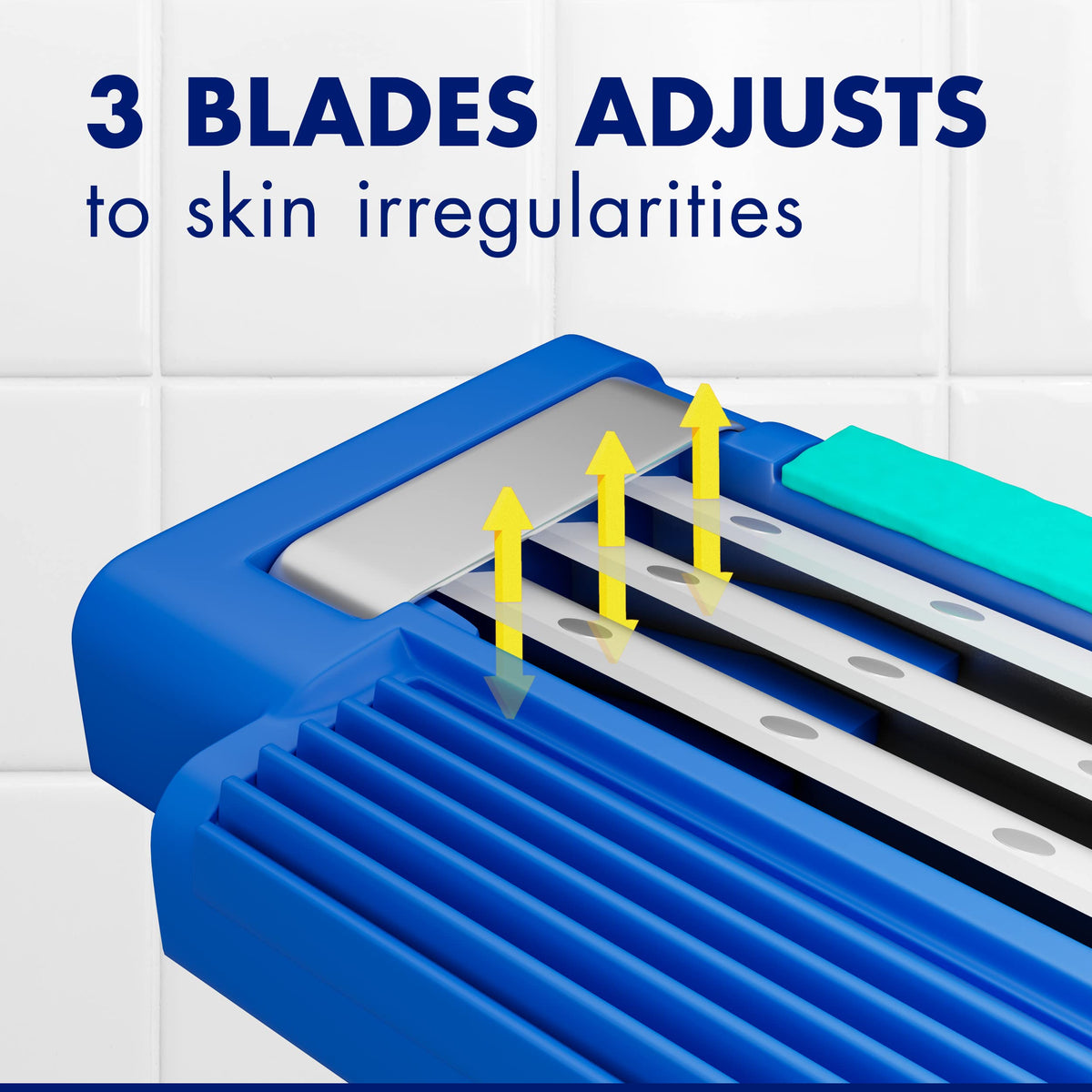 Gillette Sensor3 rubber handle texture demonstrating secure non-slip grip