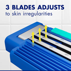 Gillette Sensor3 rubber handle texture demonstrating secure non-slip grip