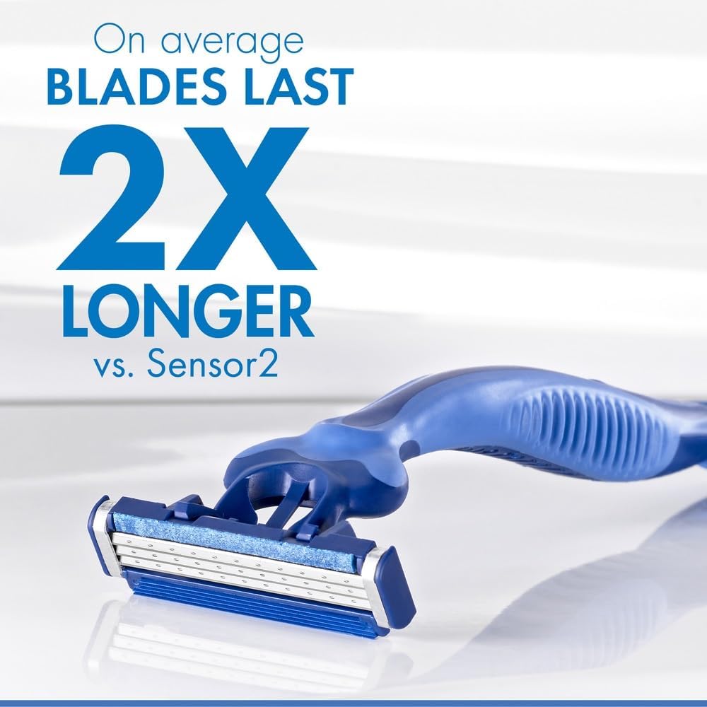 Gillette Sensor3 close-up of ergonomic handle demonstrating secure wet grip and control