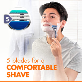 Gillette Sensor5 blade edges close-up showing five blades for smoother shave