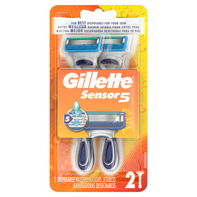 Gillette Sensor5 handle close-up showing ergonomic grip for precise control