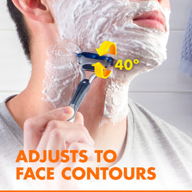 Gillette Sensor5 microfin texture close-up showing beard setup for closer cuts
