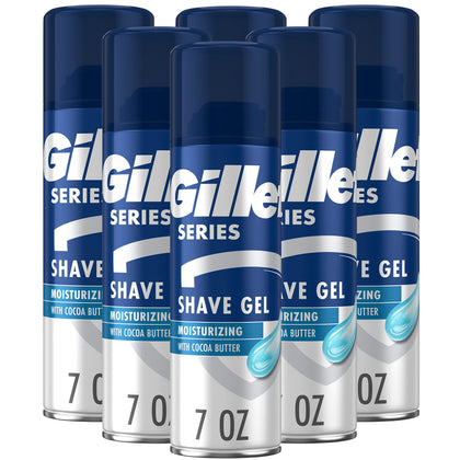 Gillette front packaging showing six cans and brand benefits for convenient stock