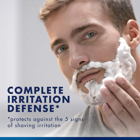 Gillette gel being dispensed from can showing easy application benefit