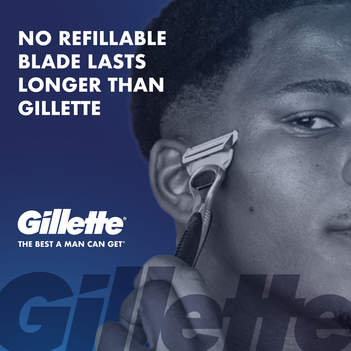 Gillette SkinGuard close-up of the two thin blades delivering gentler cutting