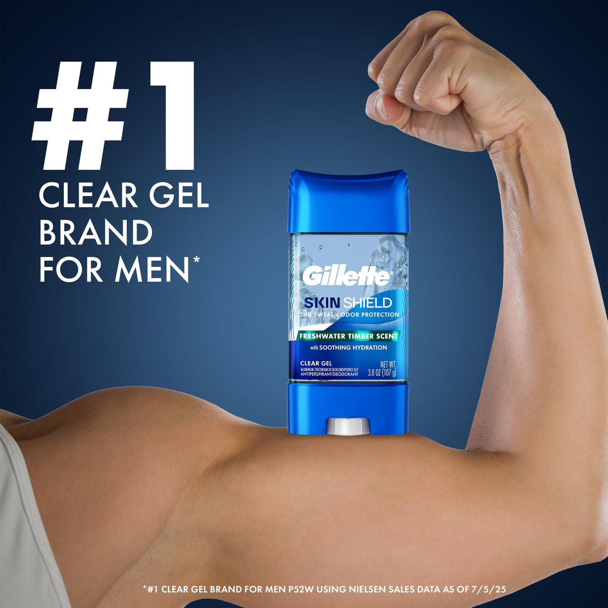 Gillette SkinShield 3.8 oz next to everyday items showing compact travel-friendly benefit