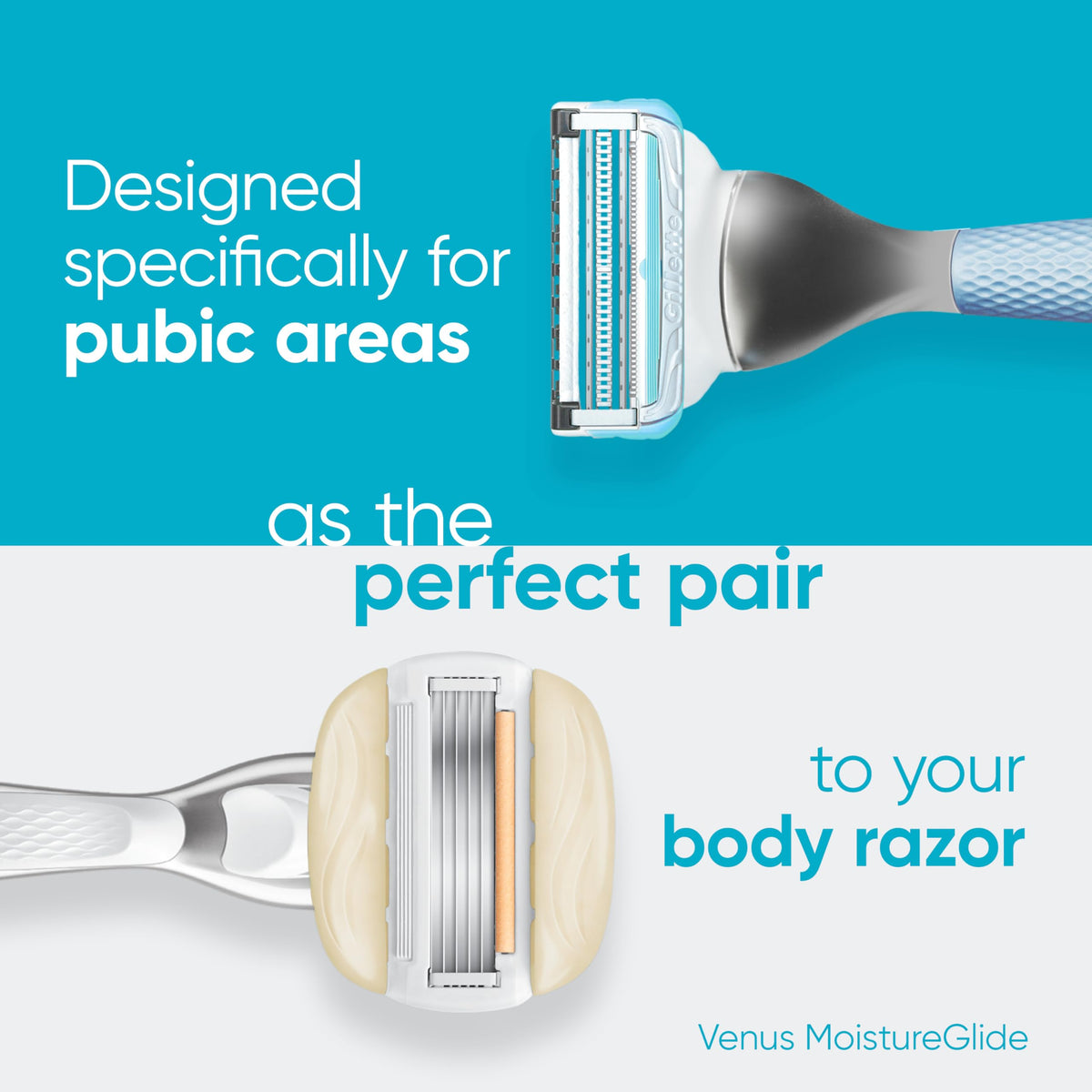 Gillette Venus translucent 2‑in‑1 cleanser and shave gel bottle visible