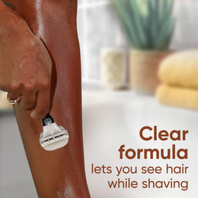 Gillette Venus 6 oz bottle in hand illustrating exact size and portability