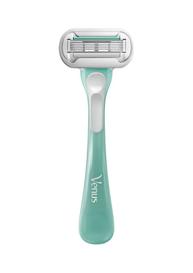 Gillette Venus back packaging label showing features and dermatological testing