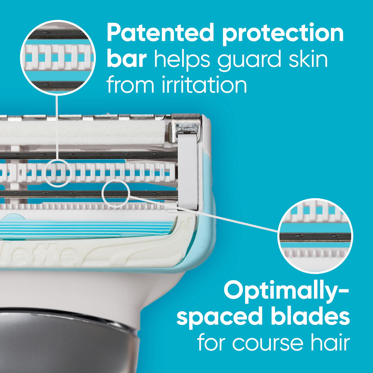 Gillette Venus refill blades detail showing compact head and blades