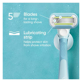 Gillette Venus blades detail with comfort cushions for reduced skin irritation