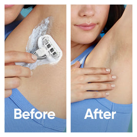 Gillette Venus cartridge attached to a handle for easy swap and use