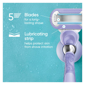 Gillette Venus close-up of five diamond-like coated blades for smooth shave