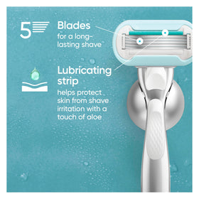 Gillette Venus close-up of five diamond-like blades for a smoother shave