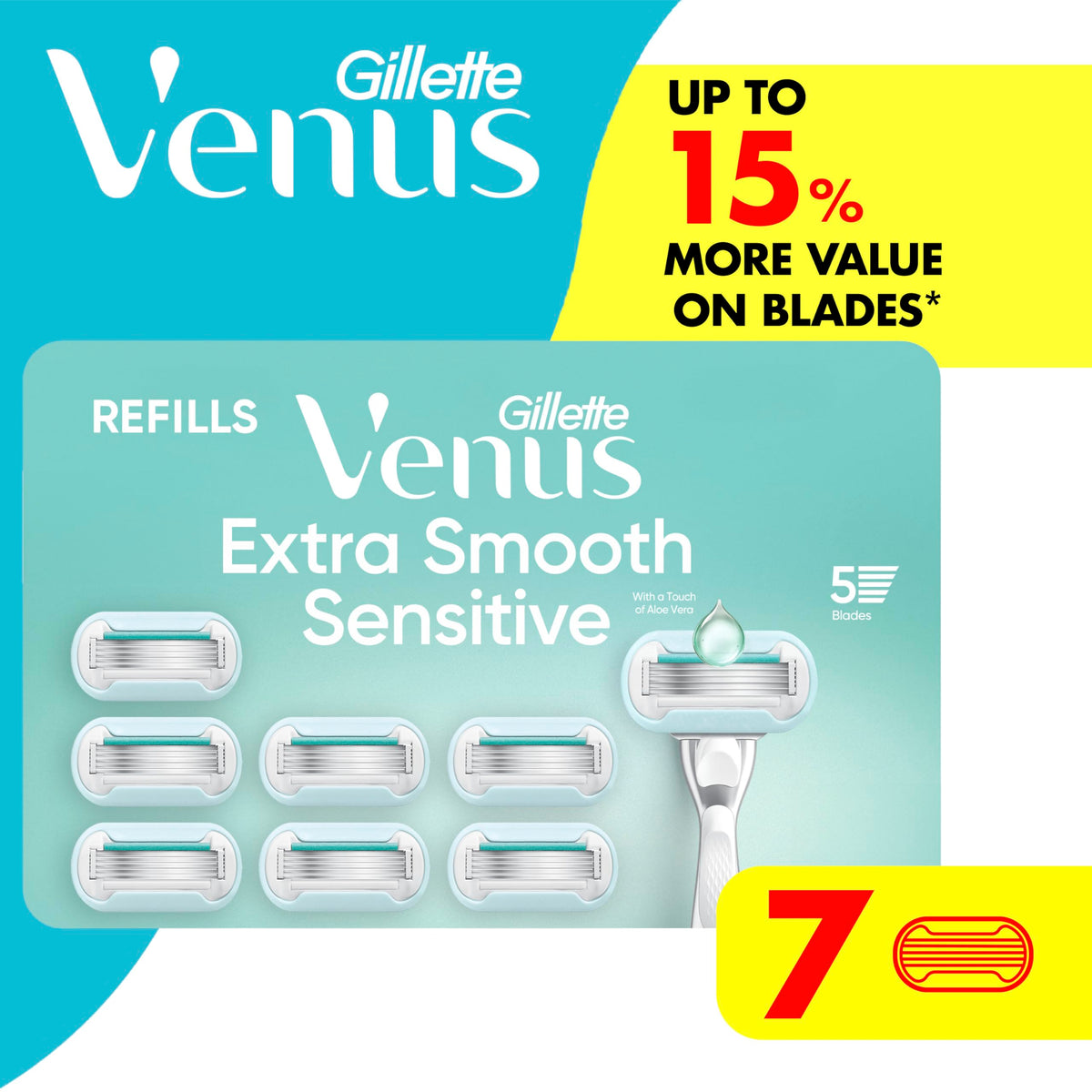 Gillette Venus cartridge held in hand for size and scale clarity