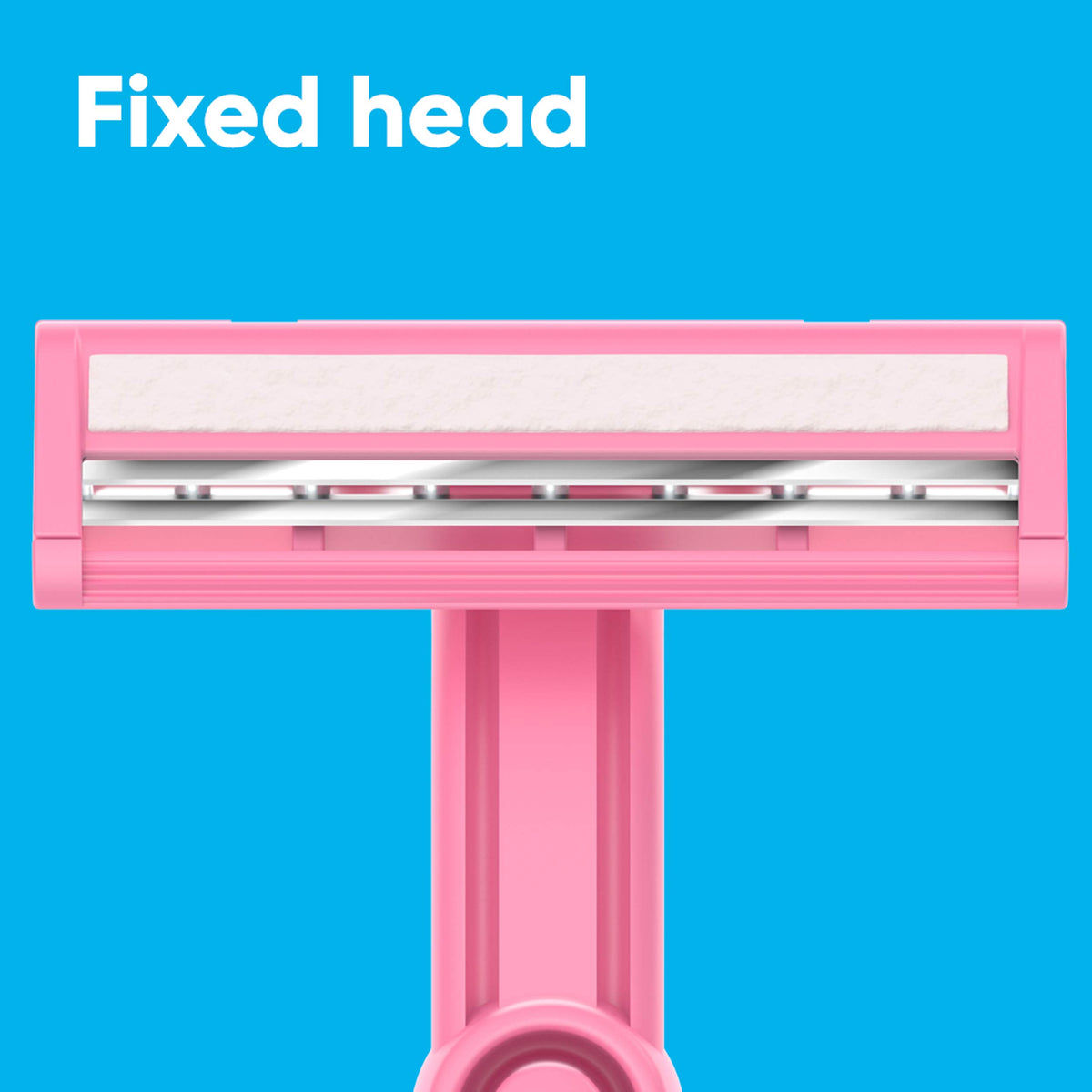 Gillette Venus close-up of twin blades and Lubrastrip for smooth glide