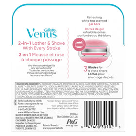 Used Gillette Venus cartridge ready for recycling to reduce waste