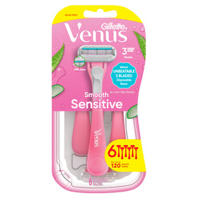Gillette Venus disposable razor side profile showing blade alignment for closeness