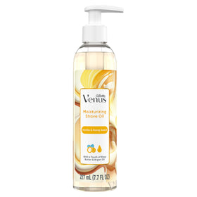 Gillette Venus front bottle showing vanilla and honey scent for smooth shaves