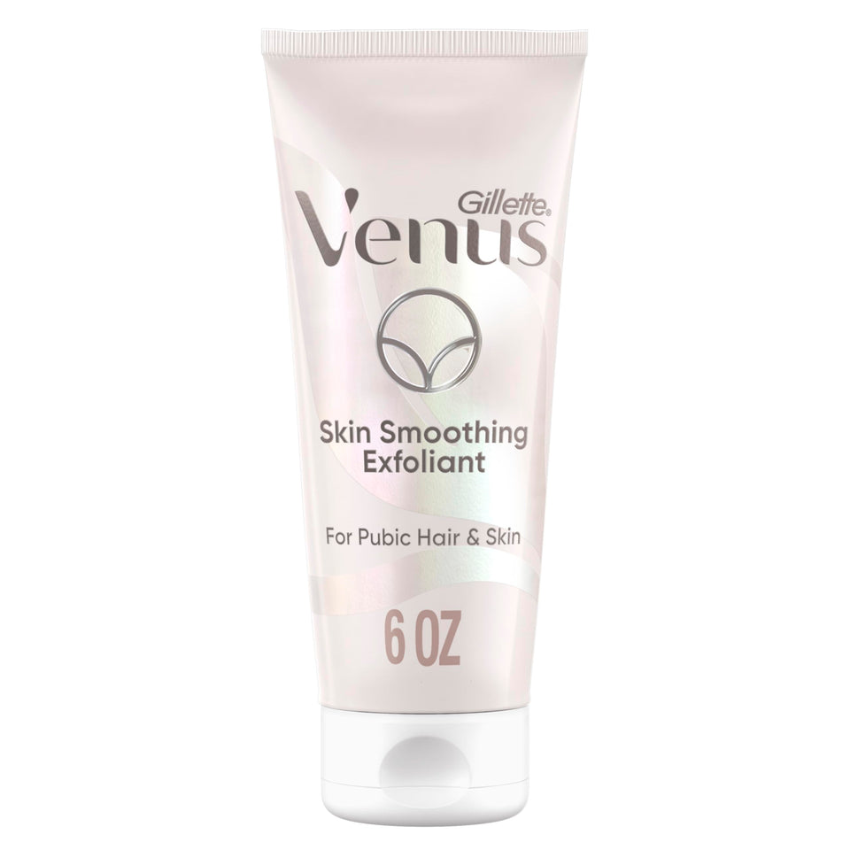 Gillette Venus front packaging showing intimate exfoliant benefits