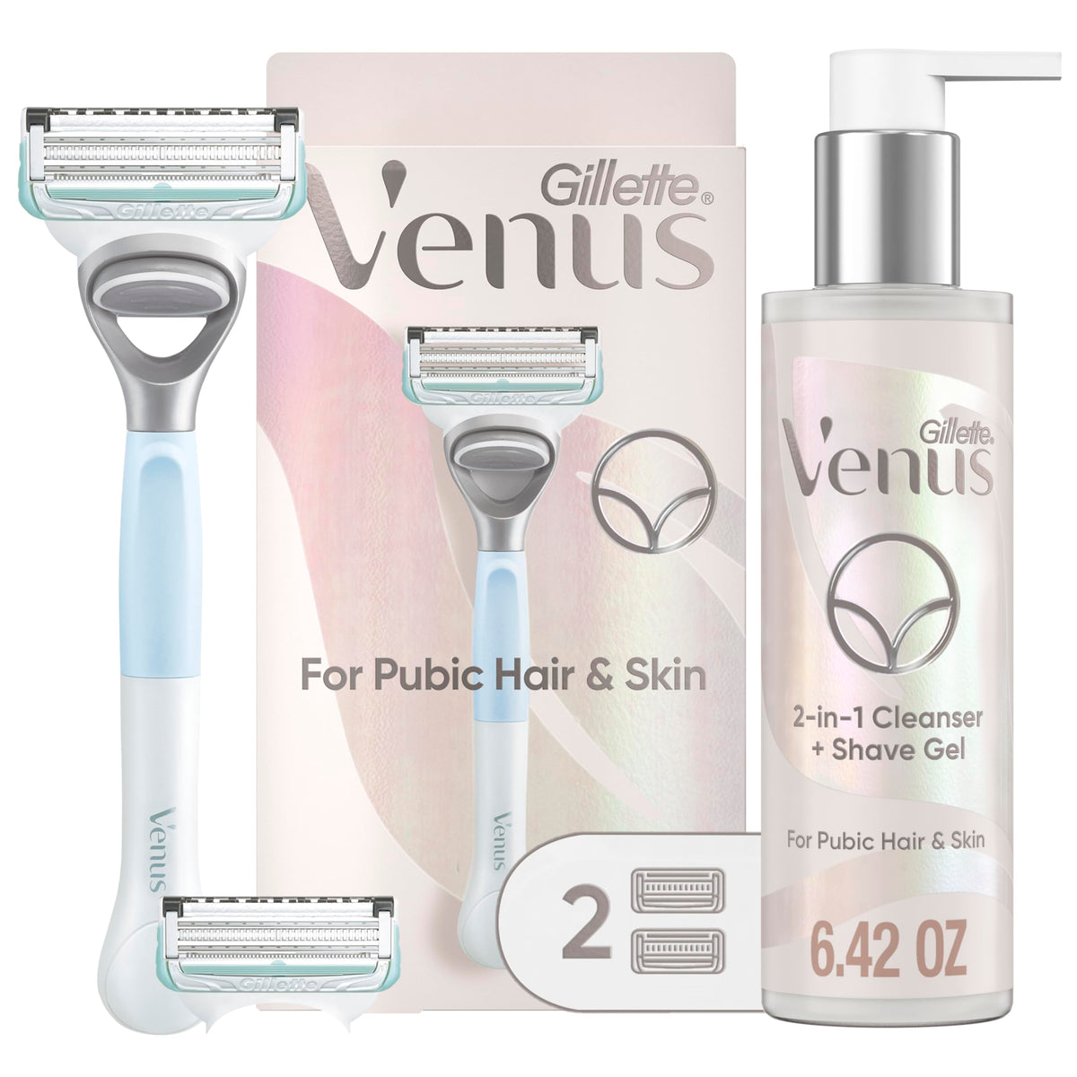 Gillette Venus front packaging showing kit contents and benefits