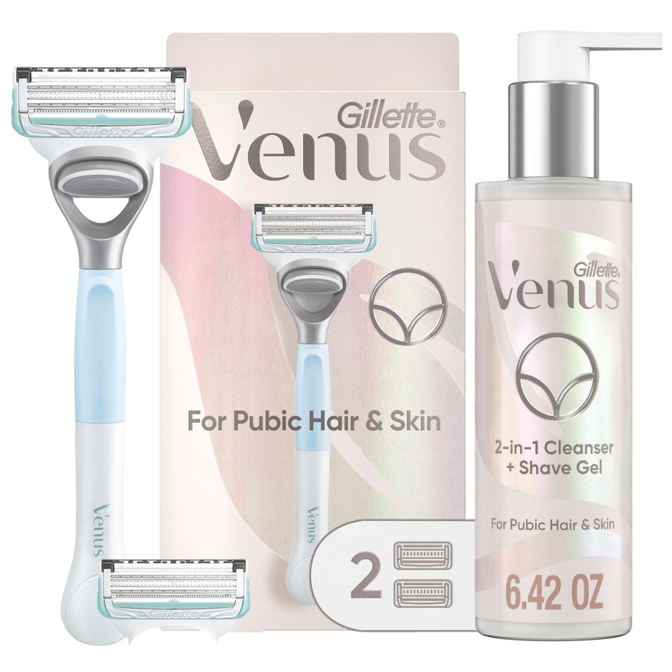 Gillette Venus front packaging showing kit contents and benefits