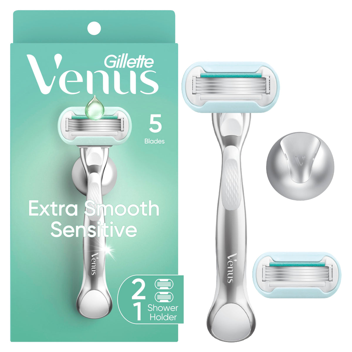Gillette Venus front packaging showing kit contents and benefits