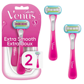 Gillette Venus front packaging showing two-count disposables and benefits