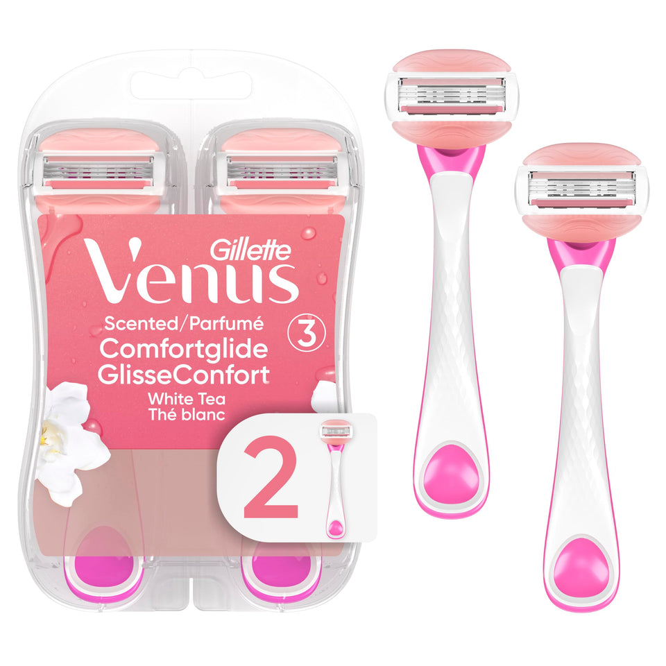Gillette Venus front packaging showing two razors and benefits