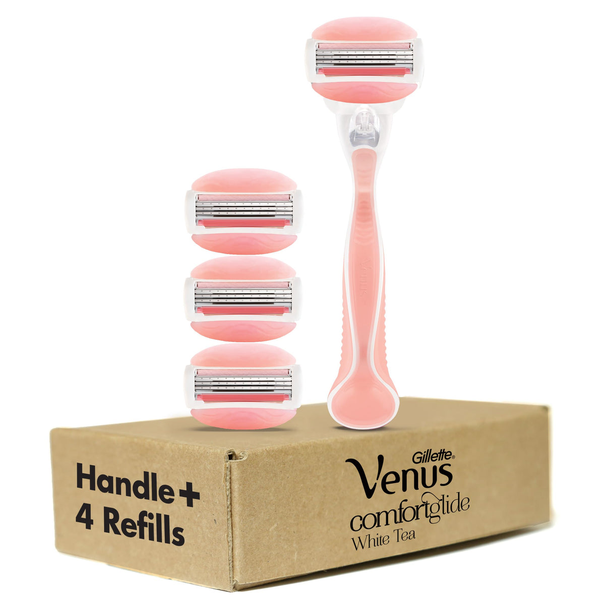 Gillette Venus handle close-up highlighting ergonomic grip for precise control while shaving