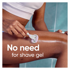 Gillette Venus handle grip texture emphasizing no-slip, confident handling