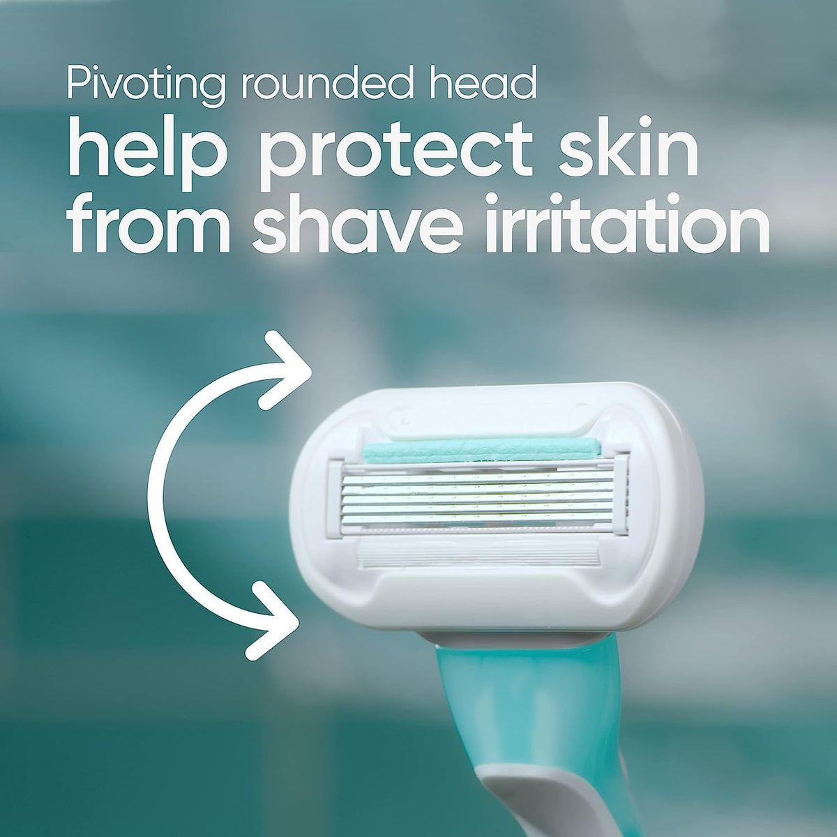 Gillette Venus soft grip handle closeup offering secure control benefit