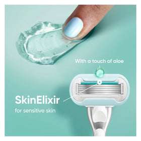 Gillette Venus used in bath setting showing gentle shaving routine