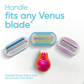 Gillette Venus kit in hand showing compact travel-friendly size