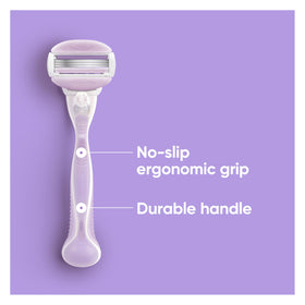 Gillette Venus in-shower use lifestyle scene showing quick, scented shave