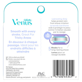 Gillette Venus refills staged in bathroom lifestyle setting for routine convenience
