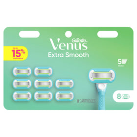 Gillette Venus staged bathroom scene showing smooth shave routine benefit