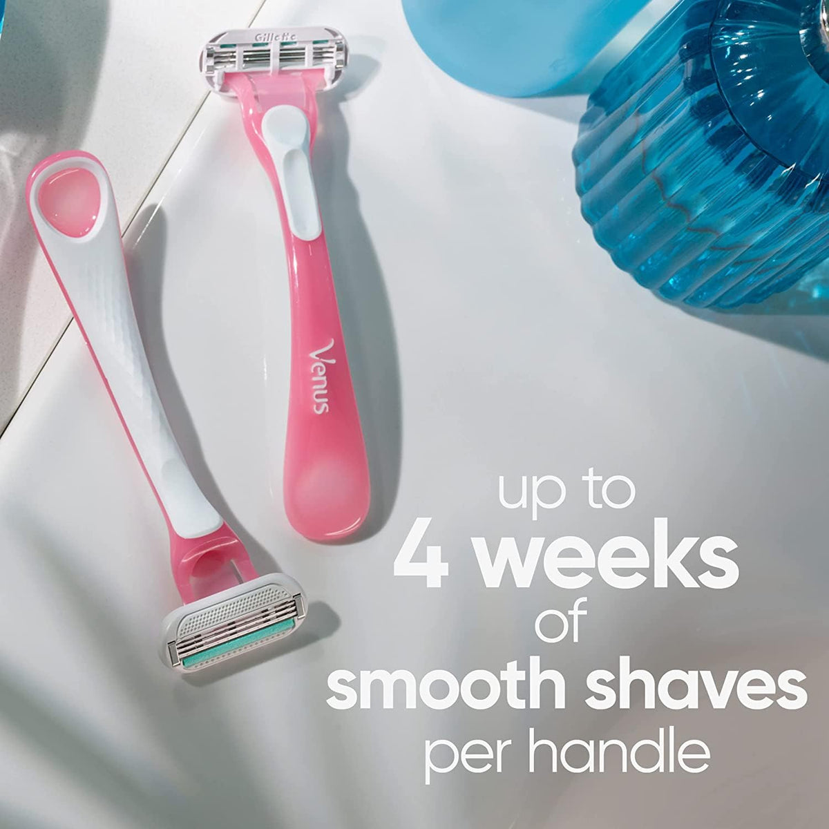 Gillette Venus lubrastrip detail highlighting extra glide and skin comfort
