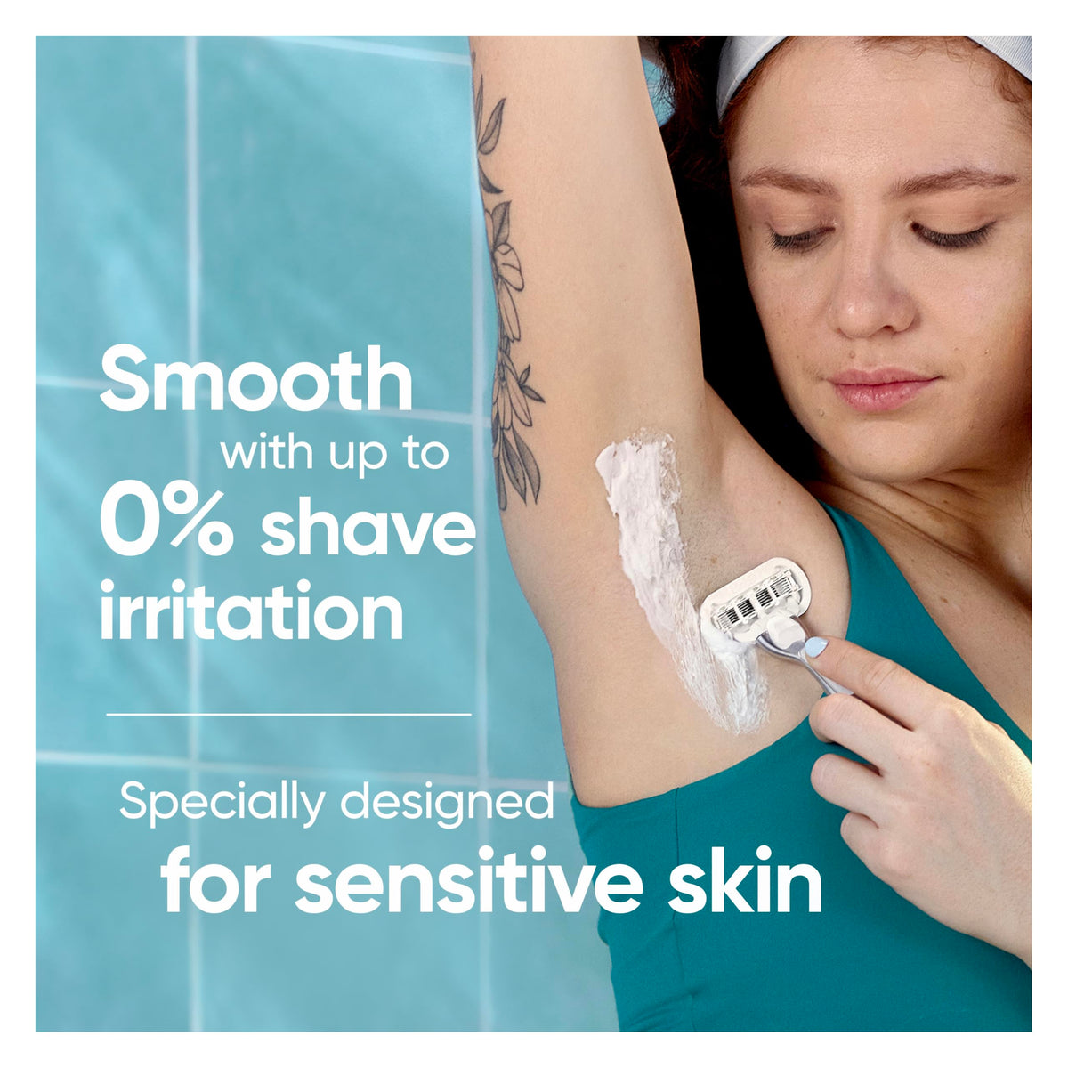 Gillette Venus lubrication strip with aloe for gentler glide and comfort
