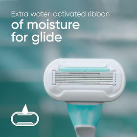 Gillette Venus moisture ribbon detail highlighting extra-rich lubrication benefit